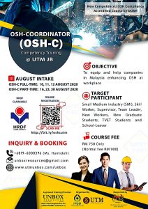Read more about the article FINISHED: OSH-COORDINATOR COMPETENCY COURSE (INTAKE FOR AUGUST 2020)