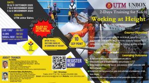 Read more about the article UPCOMING| OCTOBER 2020| 2-DAYS TRAINING FOR SAFELY WORKING AT HEIGHT