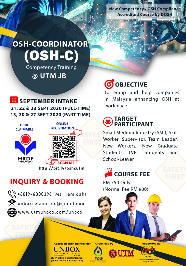 You are currently viewing COMPLETED: OSH-COORDINATOR COMPETENCY COURSE (INTAKE FOR SEPTEMBER 2020)
