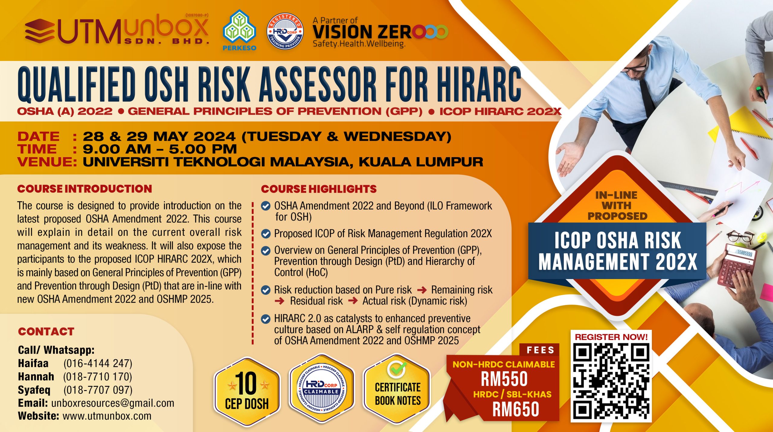 Read more about the article QUALIFIED OSH RISK ASSESSOR FOR HIRARC